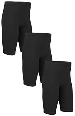 TupTam Mädchen Leggings Kurz Radlerhose 3er Pack, Farbe: Schwarz, Größe: 128 von TupTam