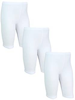TupTam Mädchen Leggings Kurz Radlerhose 3er Pack, Farbe: Weiß, Größe: 110 von TupTam