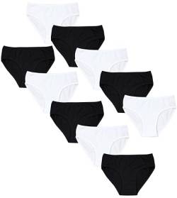 TupTam Mädchen Slips mit Aufdruck 10er Pack, Farbe: Schwarz/Weiß, Größe: 164-170 von TupTam