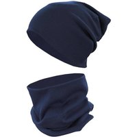 TupTam Mütze & Schal Kinder Beanie Mütze Schlauchschal Set aus Jersey und Rippstoff von TupTam