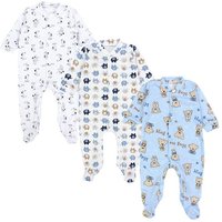 TupTam Schlafoverall Baby Jungen Schlafstrampler Langarm Schlafanzug mit Fuß 3er Pack von TupTam