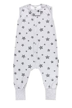TupTam Sommer Schlafsack mit Füßen 0.5 TOG OEKO-TEX zertifizierte Materialien, Farbe: Sterne Grau, Größe: 92-98 von TupTam