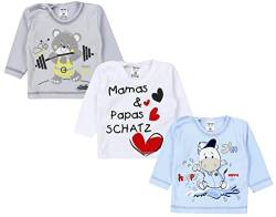 TupTam Unisex Baby Langarmshirt mit Spruch Aufdruck 3er Set, Farbe: Junge, Größe: 62 von TupTam