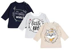 TupTam Unisex Baby Langarmshirt mit Spruch Aufdruck 3er Set, Farbe: Junge 2, Größe: 68 von TupTam