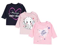 TupTam Unisex Baby Langarmshirt mit Spruch Aufdruck 3er Set, Farbe: Mädchen 2, Größe: 74 von TupTam