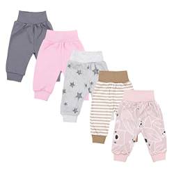 TupTam Unisex Baby Pumphose 5er Pack aus Oeko-Tex zertifizierten Materialien Langhose Unisex, Farbe: Mädchen 7, Größe: 110 von TupTam