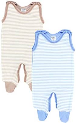 TupTam Unisex Baby Strampler Gemustert 2er Set, Farbe: Farbenmix 3, Größe: 68 von TupTam