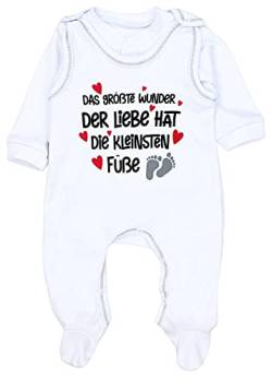 TupTam Unisex Baby Strampler Set Spruch Mamas & Papas Schatz, Farbe: Das größte Wunder der Liebe/Weiß, Größe: 68 von TupTam