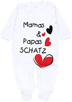 TupTam Unisex Baby Strampler Set Spruch Mamas & Papas Schatz, Farbe: Weiß - Mamas Papas Schatz, Größe: 56 von TupTam