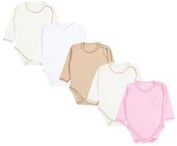 TupTam Unisex Baby Wickelbody Langarm 5er Set, Farbe: Mädchen 2, Größe: 68 von TupTam