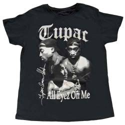 2Pac Tupac T Shirt All Eyez on Me Logo Nue offiziell Damen Skinny Fit Schwarz, XL von Tupac Shakur