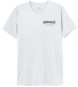 Tupac Shakur Herren Metupacts012 T-Shirt, weiß, XS von Tupac Shakur