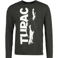 Tupac Shakur Langarmshirt - Amplified Collection - Shakur - S bis XXL - für Männer - Größe L - charcoal  - Lizenziertes Merchandise! von Tupac Shakur