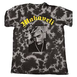 Tupac T-Shirt 2Pac Makaveli Logo New Official Unisex Acid Wash Grau Size L von Tupac Shakur