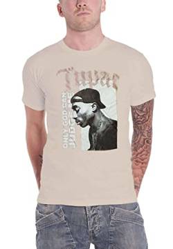 Tupac T Shirt Only God can Judge me Logo Nue offiziell Herren Sand S von Tupac Shakur