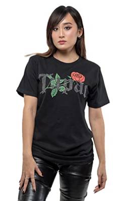 Tupac Unisex 2PAC Diamante Rose Logo Official Black T-Shirt, M von Tupac Shakur