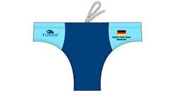Turbo Badeanzug Slip Germany Man Waterpolo Suit Wettkampfsport und Triathlon-Muster mit bequemer Passform, himmelblau/marineblau, XXL von Turbo Power