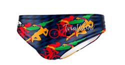 Turbo Badeanzug Slip Swimsuit Triathlon Race Wettkampfsport und Triathlon-Muster mit bequemer Passform, Marineblau, XL von TurboTronic By Z-LINE