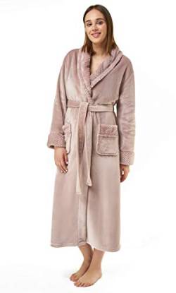 Turquaz Damen Weicher warmer Fleece-Bademantel, bequeme Robe, Klein, Rosa von Turquaz