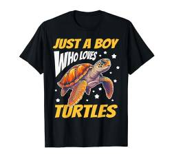 Turtle Just A Boy Who Loves Turtles Wasserschildkröte Tier T-Shirt von Turtle Sea Turtle Tortoise Water Turtle Turtles