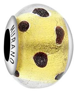 Tuscany Silver Charms Sterling Silver Gold & Black Spot Murano Bead von Tuscany Silver