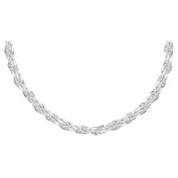 Tuscany Silver Damen Sterling Silber 4 mm Stabil Diamantschliff Seil Halskette 41 cm /16 zoll von Tuscany Silver