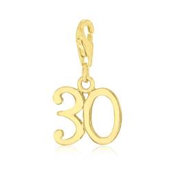 Tuscany Silver Damen Sterling Silber Plattiert Meilensteine Geburtstag '30' Charme Gelbgold von Tuscany Silver