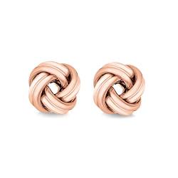 Tuscany Silver Damen Sterling Silber Rosegold Plattiert Knot Ball Ohrstecker 12mm von Tuscany Silver