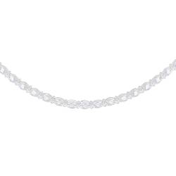 Tuscany Silver Women's Sterling Silver Rhodium Plated With 2mm Crystals 3mm Necklace 46cm/18 von Tuscany Silver