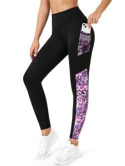 Tuspryt Sport Leggings Damen mit Taschen, Blickdicht Sporthose Damen Laufhose Leggings, Leggings Damen Jogginghose Fitnesshose Gym Leggings S von Tuspryt