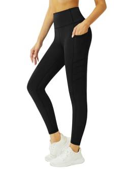 Tuspryt Sport Leggings Damen mit Taschen, Blickdicht Sporthose Damen Laufhose Leggings,yogahose Sporthose Leggings Fitnesshose Gym Leggings L von Tuspryt