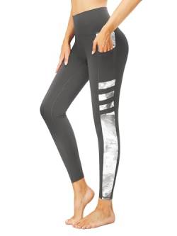 Tuspryt Sport Leggings Damen mit Taschen，Blickdicht Sporthose Damen lang Trainingshose Yogahose Fitnesshose Laufhose Leggings L von Tuspryt