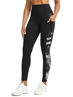 Tuspryt Sport Leggings Damen mit Taschen，Blickdicht Sporthose Damen lang Trainingshose Yogahose Fitnesshose Laufhose Leggings XXL von Tuspryt