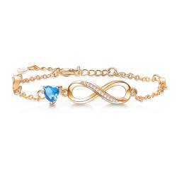 Tusuzik Geschenk für Frauen,Armband für Frauen 925 Sterling Silber Infinity Armbänder Schmuck mit Roségold Vergoldet für Frauen Ehefrau von Tusuzik