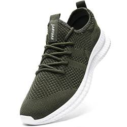 Tvtaop Damen Sneaker Laufschuhe Turnschuhe Straßenlaufschuhe rutschfest Leichtgewichts Atmungsaktiv Walkingschuhe Outdoor Tennisschuhe Sportschuhe Freizeitschuhe,Armee Grün 36 EU von Tvtaop