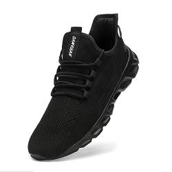 Tvtaop Damen Sneaker Laufschuhe Turnschuhe Straßenlaufschuhe rutschfest Leichtgewichts Atmungsaktiv Walkingschuhe Outdoor Tennisschuhe Sportschuhe Freizeitschuhe,Schwarz 37 EU von Tvtaop