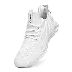 Tvtaop Damen Sneaker Laufschuhe Turnschuhe Straßenlaufschuhe rutschfest Leichtgewichts Atmungsaktiv Walkingschuhe Outdoor Tennisschuhe Sportschuhe Freizeitschuhe,Weiß 37 EU von Tvtaop