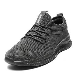 Tvtaop Herren Schuhe Sneaker Laufschuhe Turnschuhe Tennisschuhe rutschfest Leichtgewichts Atmungsaktiv Outdoor Straßenlaufschuhe Joggingschuhe Freizeitschuhe,Dunkelgrau 40 EU von Tvtaop