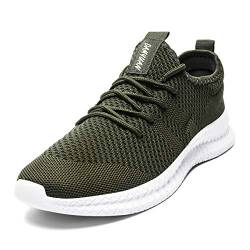 Tvtaop Herren Schuhe Sneaker Laufschuhe Turnschuhe Tennisschuhe rutschfest Leichtgewichts Atmungsaktiv Outdoor Straßenlaufschuhe Joggingschuhe Freizeitschuhe,Grün 43 EU von Tvtaop