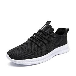 Tvtaop Herren Schuhe Sneaker Laufschuhe Turnschuhe Tennisschuhe rutschfest Leichtgewichts Atmungsaktiv Outdoor Straßenlaufschuhe Joggingschuhe Freizeitschuhe,Schwarz Weiß 39 EU von Tvtaop