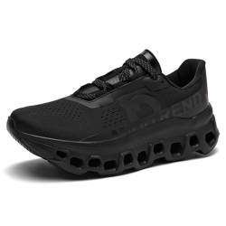 Herren Damen Sportschuhe Laufschuhe mit Luftpolster Turnschuhe Profilsohle Sneakers Leichte Schuhe Schwarz 45EU von Twinice