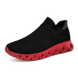 Twinice Laufschuhe Damen Luftpolster Atmungsaktiv Sportschuhe Turnschuhe rutschfeste Leichtgewichts Straßenlaufschuhe Sneaker Joggingschuhe Walkingschuhe Fitness Schwarz Rot 37EU von Twinice