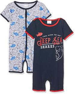 Twins Baby-Jungen Spieler, 2er Pack, Mehrfarbig (navy-blau/rot/grau 3200), 74 von Twins