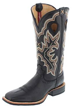 Twisted X Boots Damen Cowboy Stiefel 1781 Ruff Stock Westernreitstiefel Lederstiefel Schwarz 36.5 EU von Twisted X
