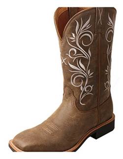Twisted X Damen Top Hand Floral Western Boot Wide Square Toe, Bomber/Bomber, 38.5 EU von Twisted X