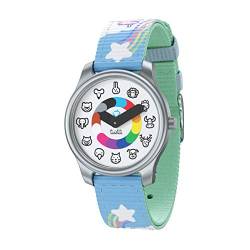 Twistiti Pädagogische Uhr für Kinder, Zifferblatt mit Tiersymbolen, Zeitmarkierungen, wasserdicht 50M, nachleuchtend, Easy-Clip Uhrenarmband von Twistiti