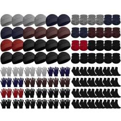 Twistover 96 Stück Winterhandschuhe Beanies Halswärmer Socke Bulk Unisex Beanie Hut Fäustlinge Socken Hals Gamaschen Spende Wohltätigkeitsorganisation Pflege Bundle für Obdachlose Bundle Geschenk für von Twistover