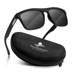 Two Horizons Sonnenbrille Herren Polarisiert | Polarisierte Sonnenbrille mit 100% UV-Schutz | Retro-Design | Ideal für Outdoor-Aktivitäten | Mit Etui und Mikrofaser-Brillenbeutel | Sonnenbrille Damen von Two Horizons