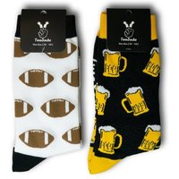 TwoSocks Freizeitsocken Lustige Socken Bier Socken + Football Socken, Einheitsgröße (Set, 2 Paar) 2er-Pack von TwoSocks