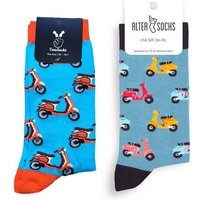 TwoSocks Freizeitsocken Lustige Socken Damen & Herren Roller Motiv, Baumwolle, Einheitsgröße (2 Paar) von TwoSocks